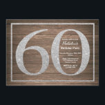 Rustique 60e anniversaire Invitation Parties scint<br><div class="desc">Rustic 60th Birthday Invitation. Parties scintillant Noir et Argent Invitation de fête d'anniversaire avec Rustic Wood Arrière - plan. Anniversaire surprenant. Anniversaire adulte. Fête Anniversaire Bash pour hommes ou femmes. Pour plus de personnalisation,  cliquez sur le bouton "Customiser" et utilisez notre outil de conception pour modifier ce modèle.</div>