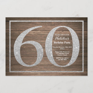 Rustique 60e anniversaire Invitation Parties scint