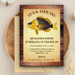 Rustique Adulte Pêche Anniversaire Fête Invitation<br><div class="desc">Invitation vos invités avec cette invitation de fête de pêche rustique avec un beau poisson contre un arrière - plan parchemin vintage. Ajoutez simplement les détails de votre événement sur ce modèle facile à utiliser pour en faire une invitation unique. Retournez la carte pour révéler une texture rustique en bois...</div>