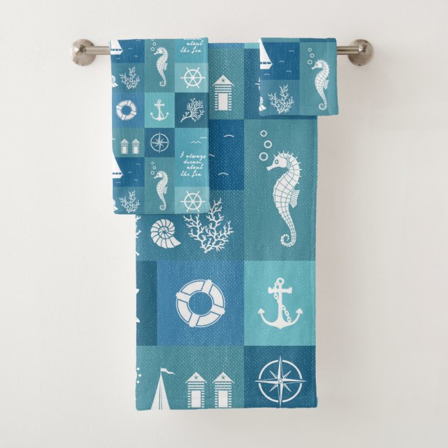 Rustique Aqua Blue Motif de contrôle nautique pers (En situation)