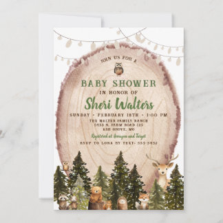 Rustique Aquarelle Bois Baby shower Invitation