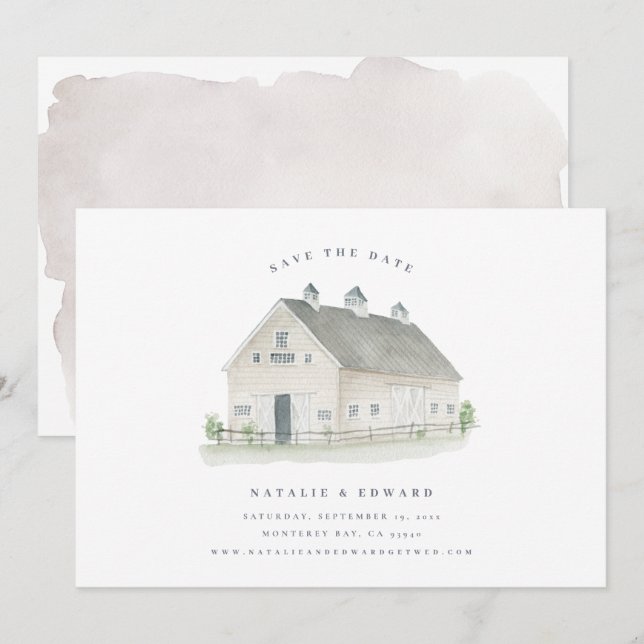 rustique aquarelle grange mariage enregistrer la d (Devant / Derrière)