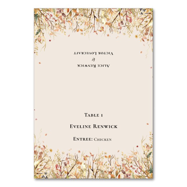 Rustique Automne Beige Menu Choix Carte Place plia (Par défaut)