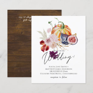 Rustique automne Citrouille Figs Fleurs Mariage