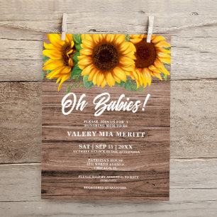 Rustique Automne En Bois Tournesol Oh Baby Douche