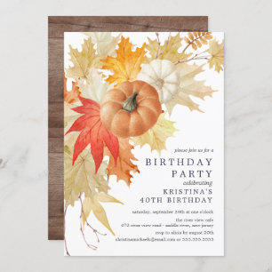 Rustique Automne Invitation Anniversaire