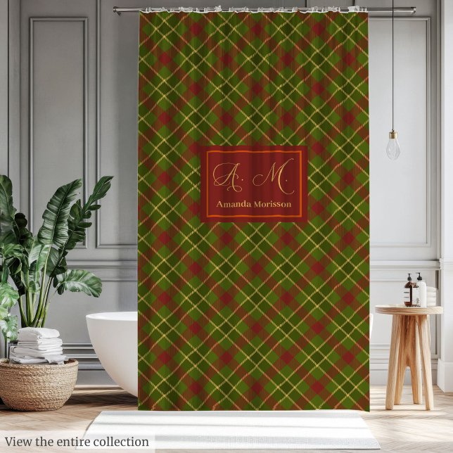 Rustique Automne Tartan rideau Ferme personnalisée (Rustic Fall Tartan Curtain Personalized Farmhouse Style)
