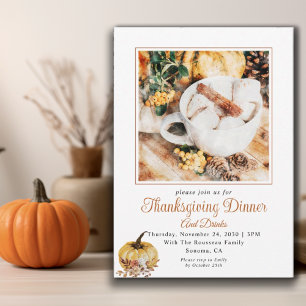 Rustique Automne Thanksgiving Dîner Invitation