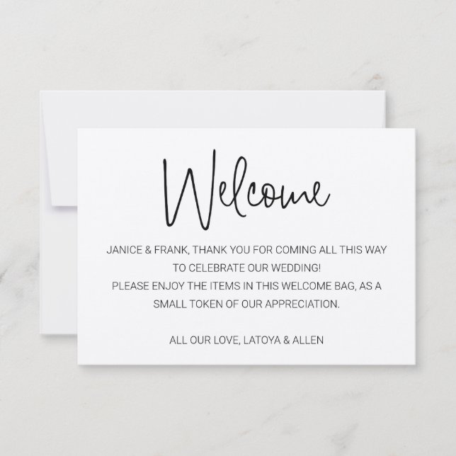 Rustique avec des noms Bienvenue Mariage panier ca (Devant)