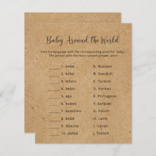 Rustique - Baby Around World - Baby shower Game