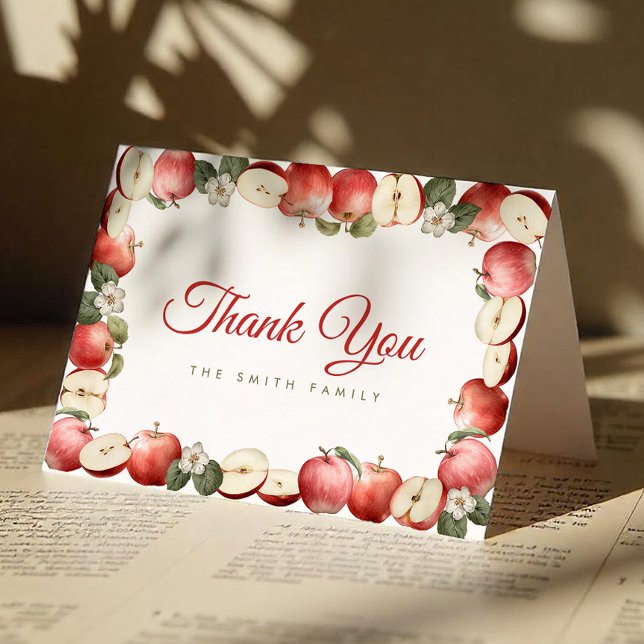 Rustique Baby shower Apple - Cartes de Remerciemen (Personalized Apple Thank You Card)