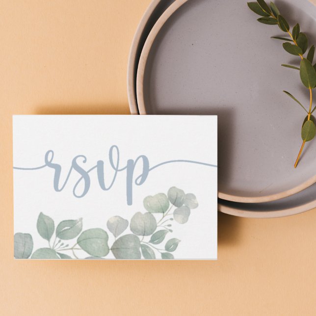 Rustique Bleu Poussiéreux RSVP Mariage  (Créateur téléchargé)