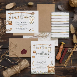 Rustique bobine amusant Baby shower de pêche Merci