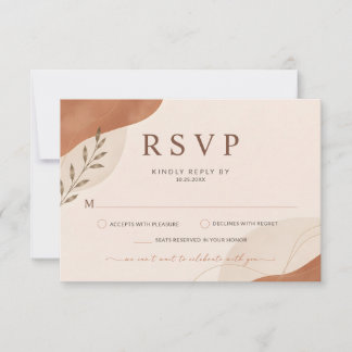 Rustique Bohème Terre Cuite Mariage RSVP