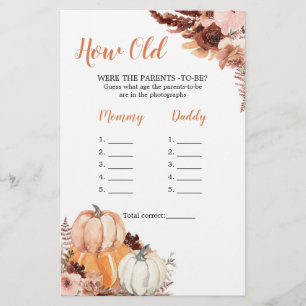 Rustique Boho Citrouille Quel âge avaient les pare