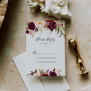 Rustique Boho coloré Floral RSVP