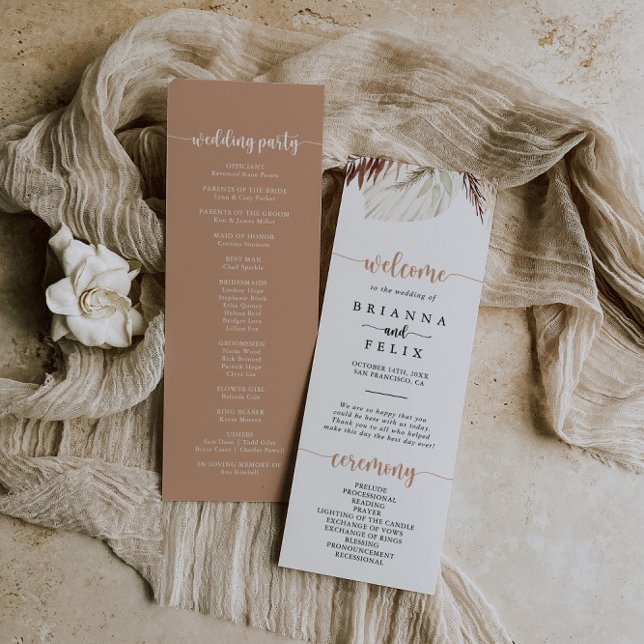 Rustique Boho Elegant Floral Wedding Programme (Créateur téléchargé)