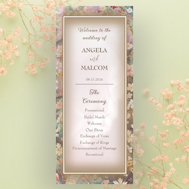 Rustique Boho Floral Mariage Flat Programme (Créateur téléchargé)