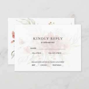 Rustique Boho Floral Mariage RSVP Invitation