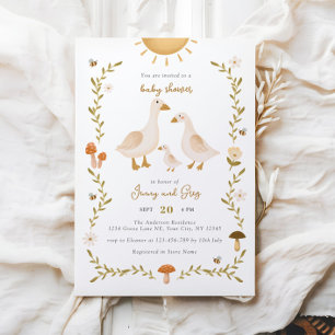 Rustique Boho Goose Baby shower Invitation