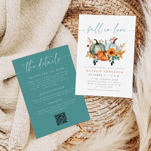 Rustique Boho Invitation Mariage Automnal à Code Q (Créateur téléchargé)