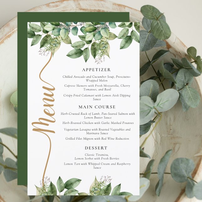 Rustique Botanique Green & Gold Foliage Mariage Me (Créateur téléchargé)