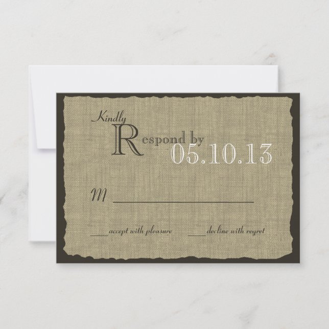Rustique Burlap Look Réponse Mariage (Devant)