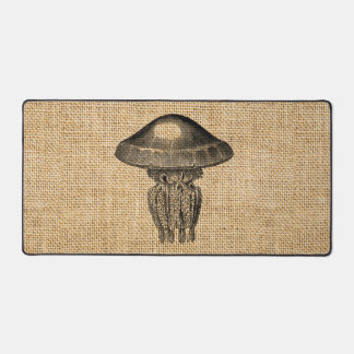 Rustique Burlap Photo Image Jellyfish Design
