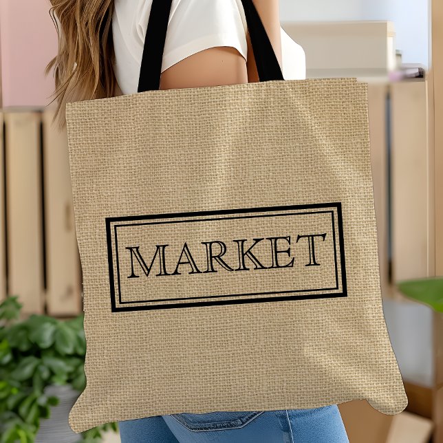 Rustique Burlap Sac fourre-tout Vintage de marché  (Créateur téléchargé)