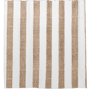 Rustique Burlap Stripes Ferme Douche rideau