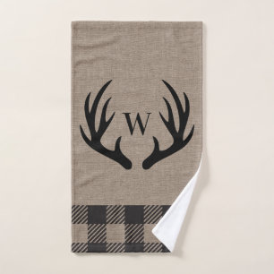 Rustique Cabine Lodge Antlers Monogrammed Serviett