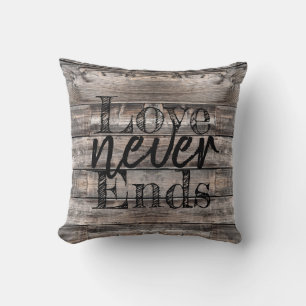 rustique chic AMOUR NE FINIT JAMAIS   Oreiller