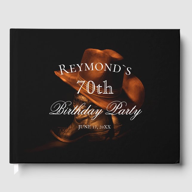 Rustique Cowboy Bottes Pays Anniversaire Livre d'o (Recto)