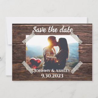 Rustique Enregistrer le Carte photo de date