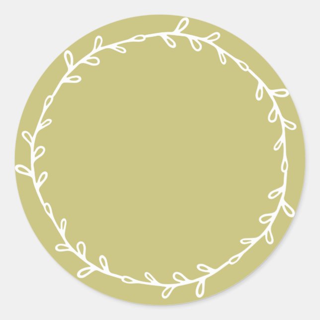 Rustique Étiquette Olive Verte à Personnaliser (Devant)