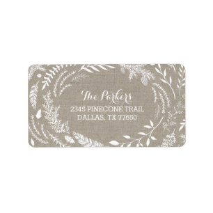 Rustique Étiquettes de adresse de vacances d'hiver