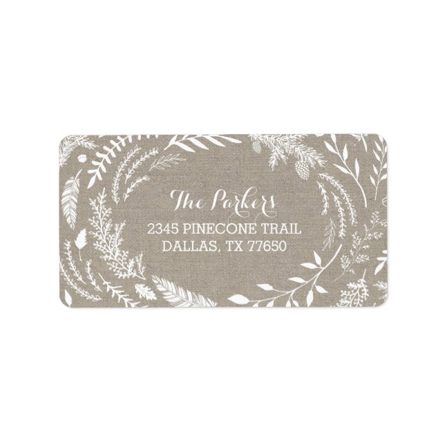 Rustique Étiquettes de adresse de vacances d'hiver (Devant)