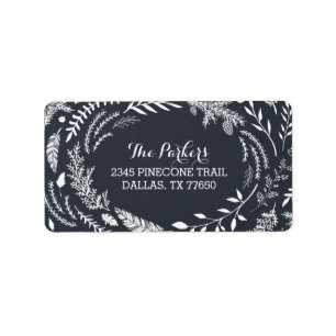 Rustique Étiquettes de adresse de vacances d'hiver