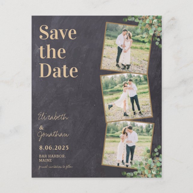 Rustique Eucalyptus Budget Mariage Enregistrer La  (Devant)