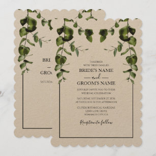 Rustique Eucalyptus Feuilles de mariage Invitation