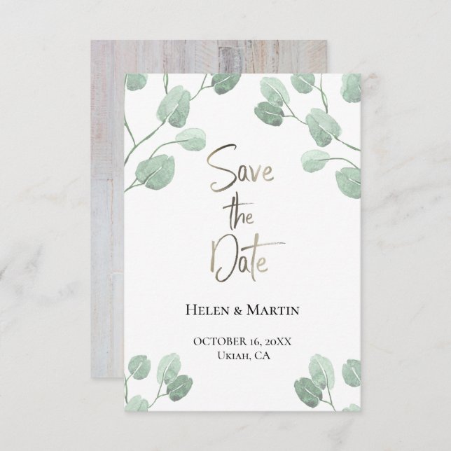 rustique eucalyptus verdure carte de sauvegarde de (Devant / Derrière)