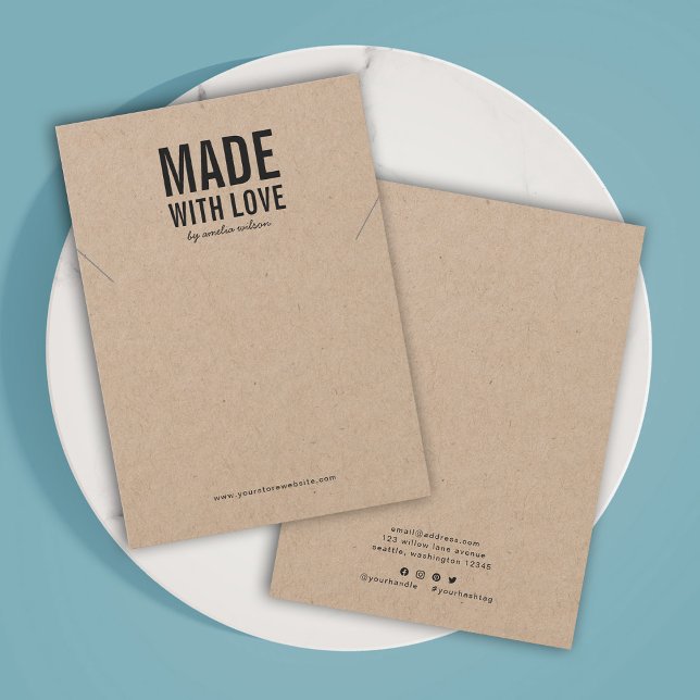Rustique fait avec Love Kraft Collier Carte d'affi (Créateur téléchargé)