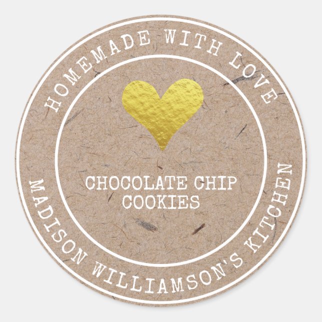 Rustique fait maison avec amour | Étiquette de pro (Devant)