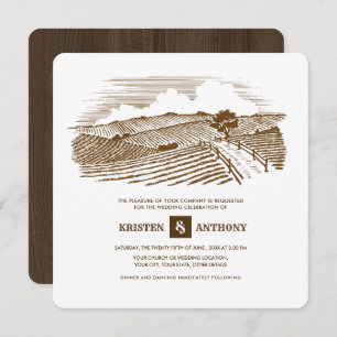 rustique   Ferme   Invitations de mariage en bois