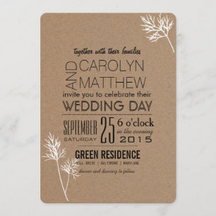 Rustique  Feuilles blancs  Belle invitation de mar