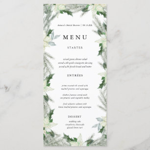 Rustique Floral Automne Mariage d'hiver Carte Menu