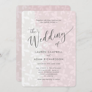 Rustique Floral Blush Faire-part de mariage rose