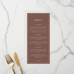 Rustique Floral Élégant minimaliste Mariage   Menu