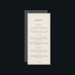Rustique Floral Élégant minimaliste Mariage | Menu<br><div class="desc">La collection de mariage rustique et élégante du Delicate Bloom Paperie présente des bouquets floraux d'automne et de superbes couleurs sur le thème des automne. Personnalisez ce menu mariage avec vos entrées, plats principaux et desserts planifiés. Cette version est la palette de couleurs gris foncé monochrome pour ceux qui recherchent...</div>
