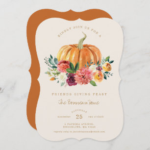 Rustique Floral Friendsgiving Diner Invitation